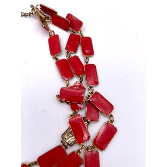 Simple Addiction 3 Stand Necklace Gold Tone Lobster Closure Adjustable Signed - Picture 4 of 4